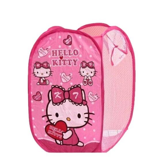 NWT Hello Kitty Folding Laundry Basket, Home Clothes Storage Basket - Picture 1 of 1